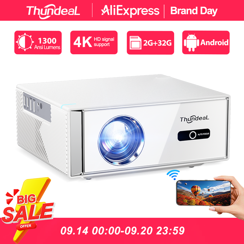 Home Cinema Gadgets - ThundeaL TD95W Projector 4K Full HD