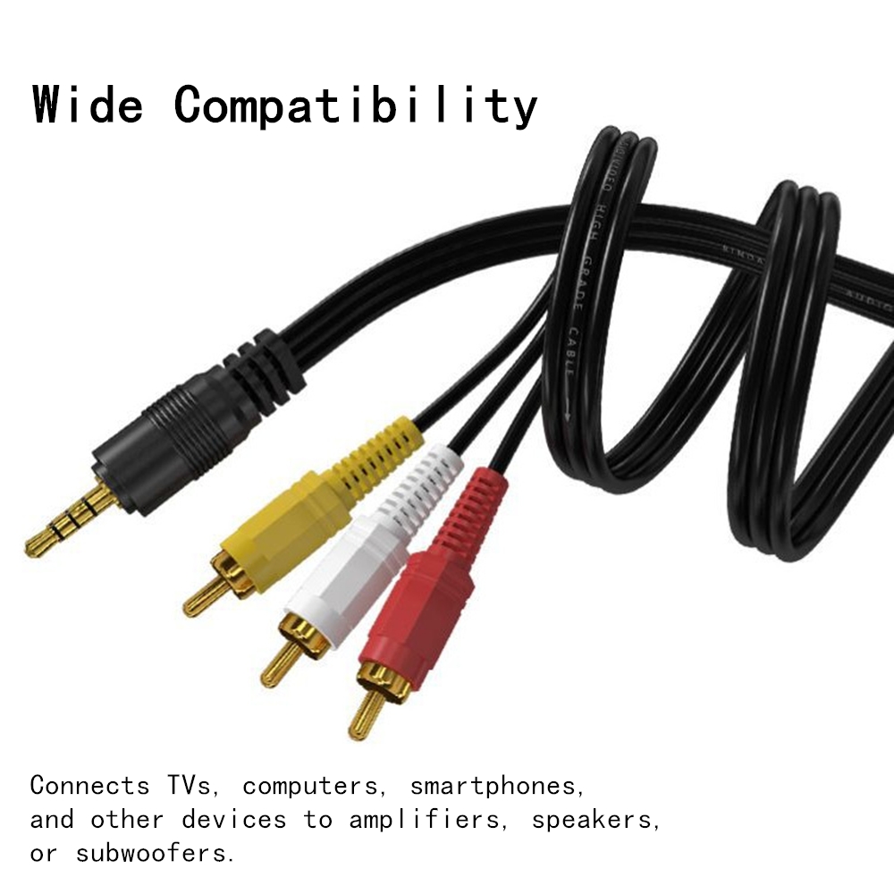 3.5mm to 3 RCA Audio Video Cab - Video Home Cinema ulasan dan harga