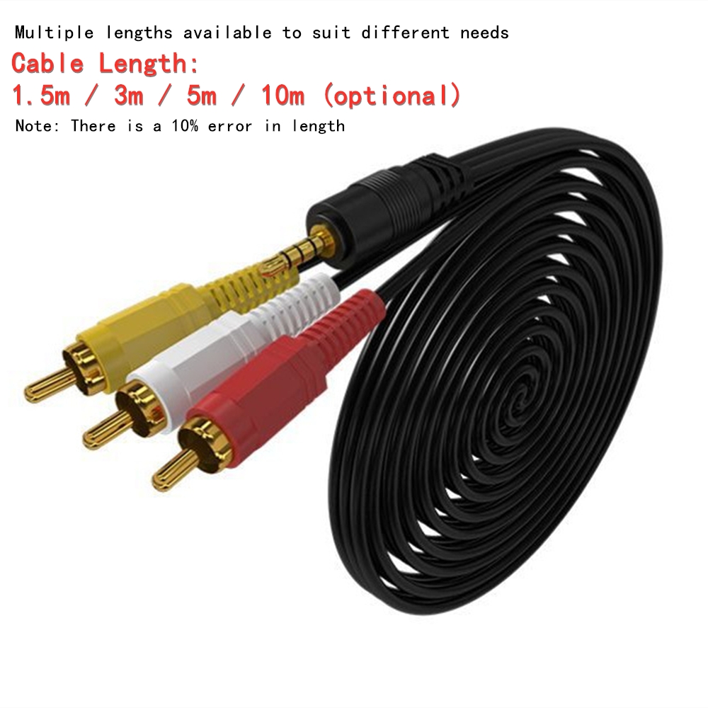 3.5mm to 3 RCA Audio Video Cab - Video Home Cinema ulasan dan harga