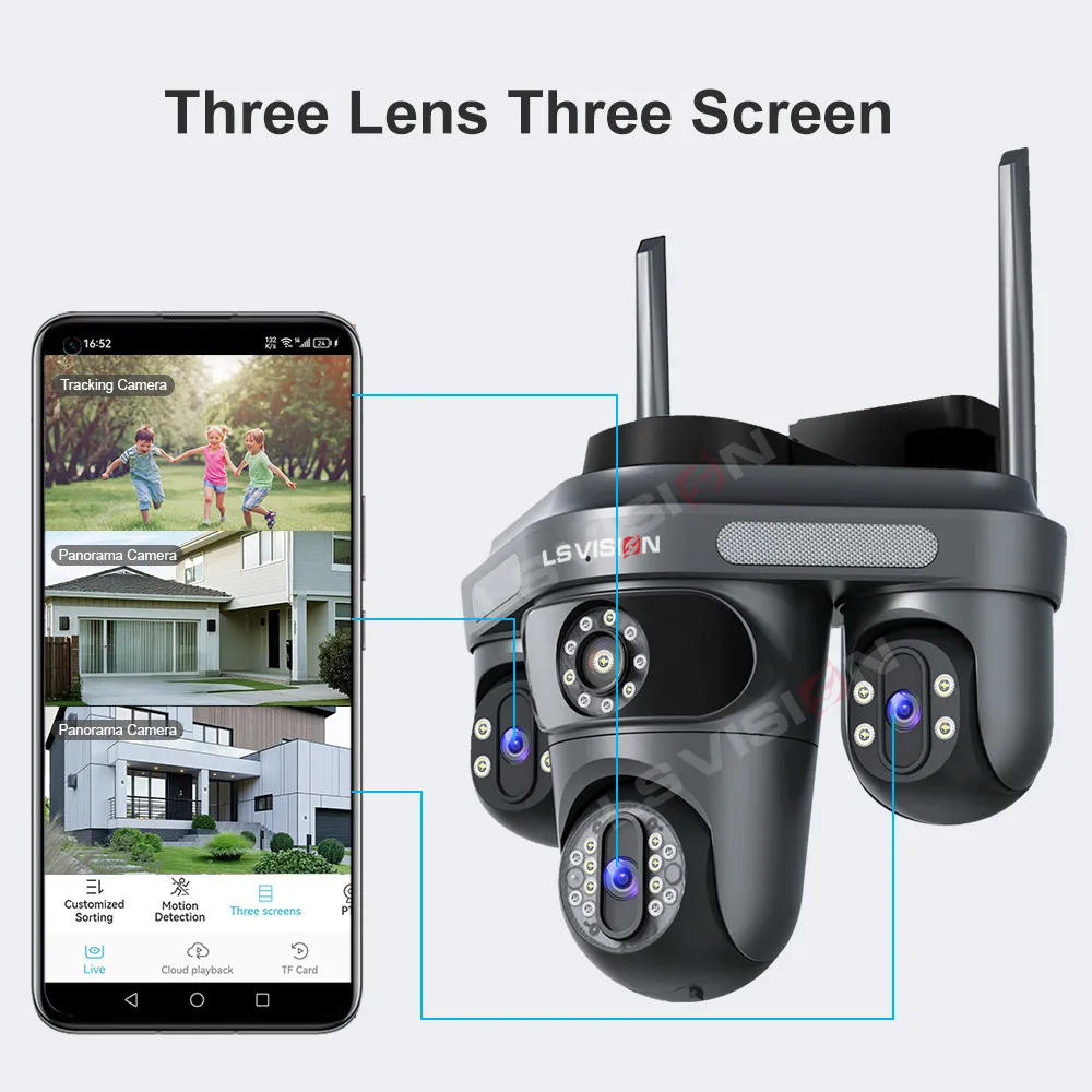 LS VISION Triple Screens Camer - Home Cinema Screen ulasan dan harga