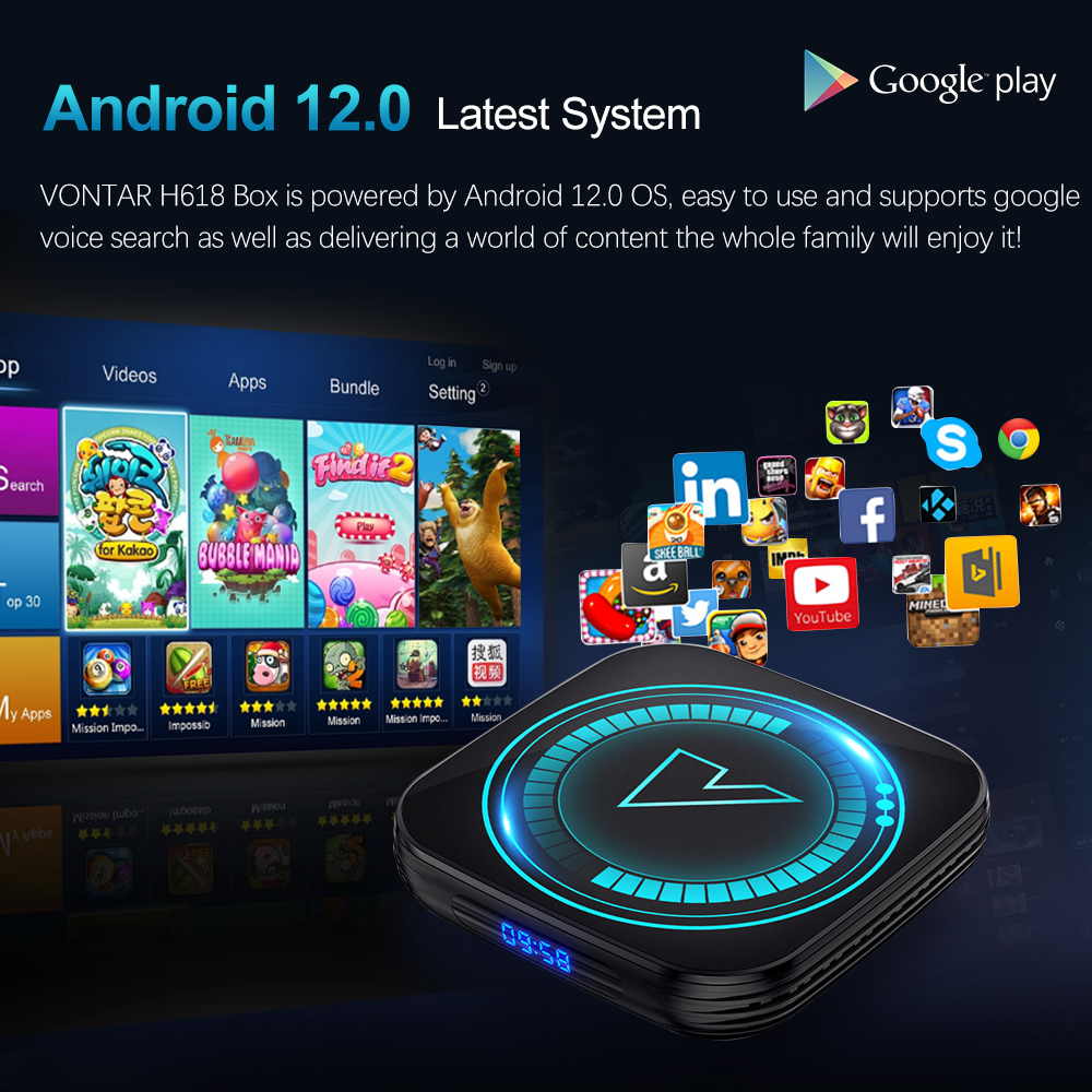 VONTAR H618 Smart TV Box Andro - Home Cinema Google ulasan dan harga
