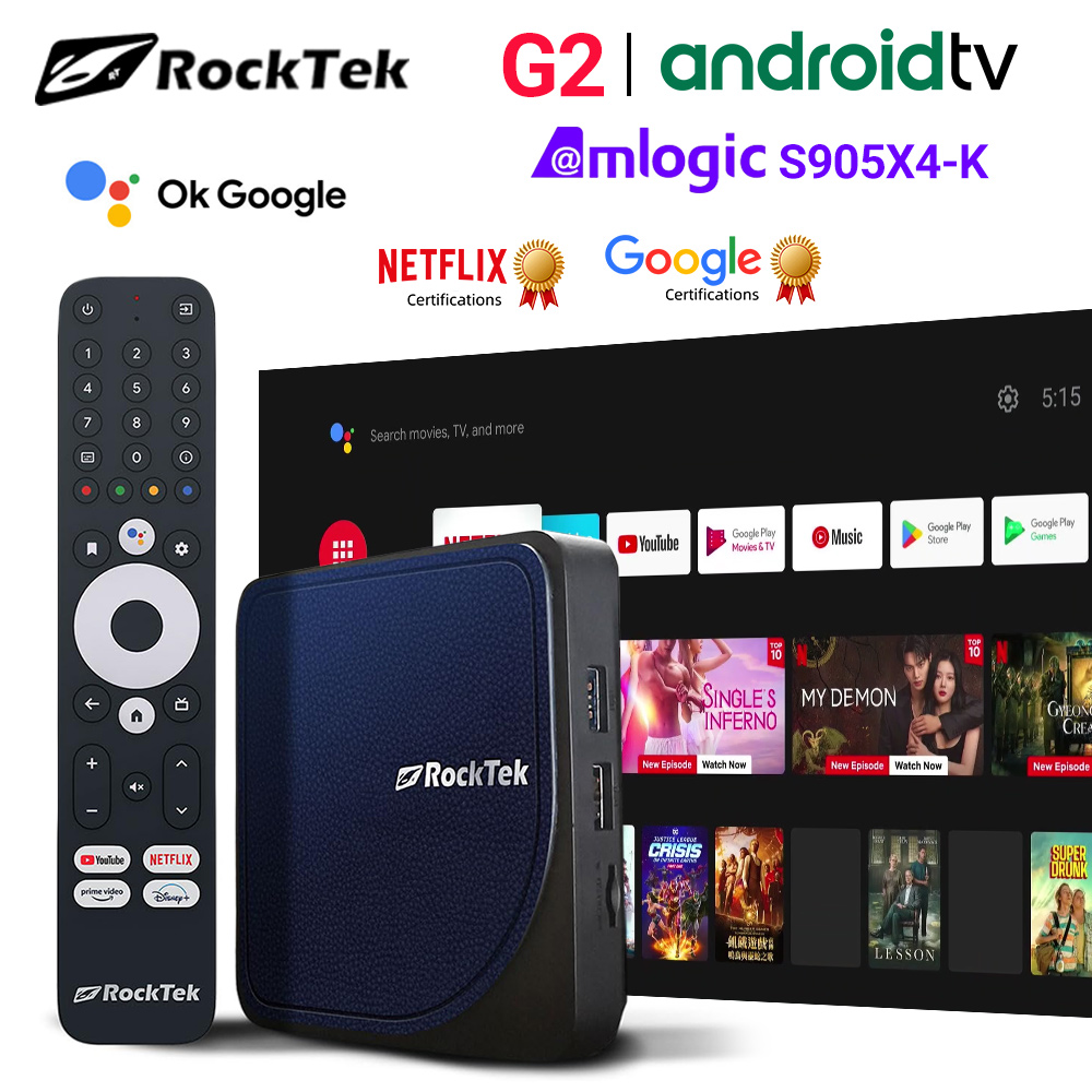 RockTek G2 4K AndroidTV 14 Str - Home Cinema Google ulasan dan harga