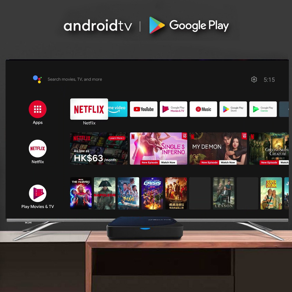 RockTek G2 4K AndroidTV 14 Str - Home Cinema Google ulasan dan harga