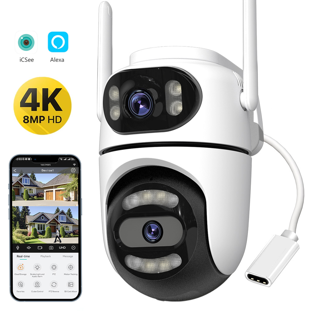 8MP 4K HD Wifi PTZ Camera ICse - Home Cinema Screen ulasan dan harga
