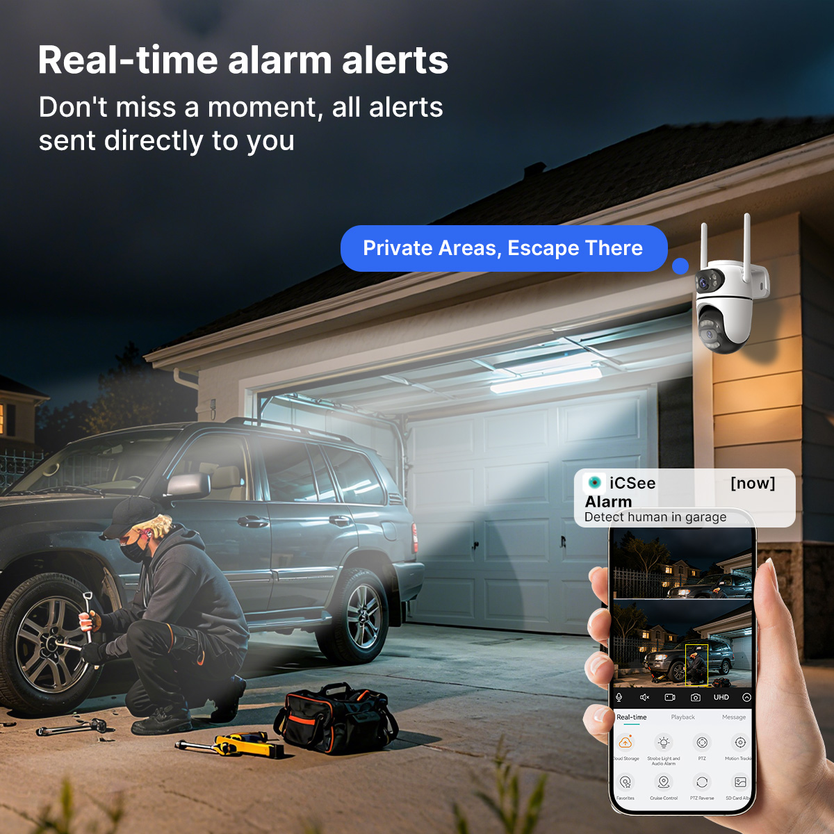 8MP 4K HD Wifi PTZ Camera ICse - Home Cinema Screen ulasan dan harga