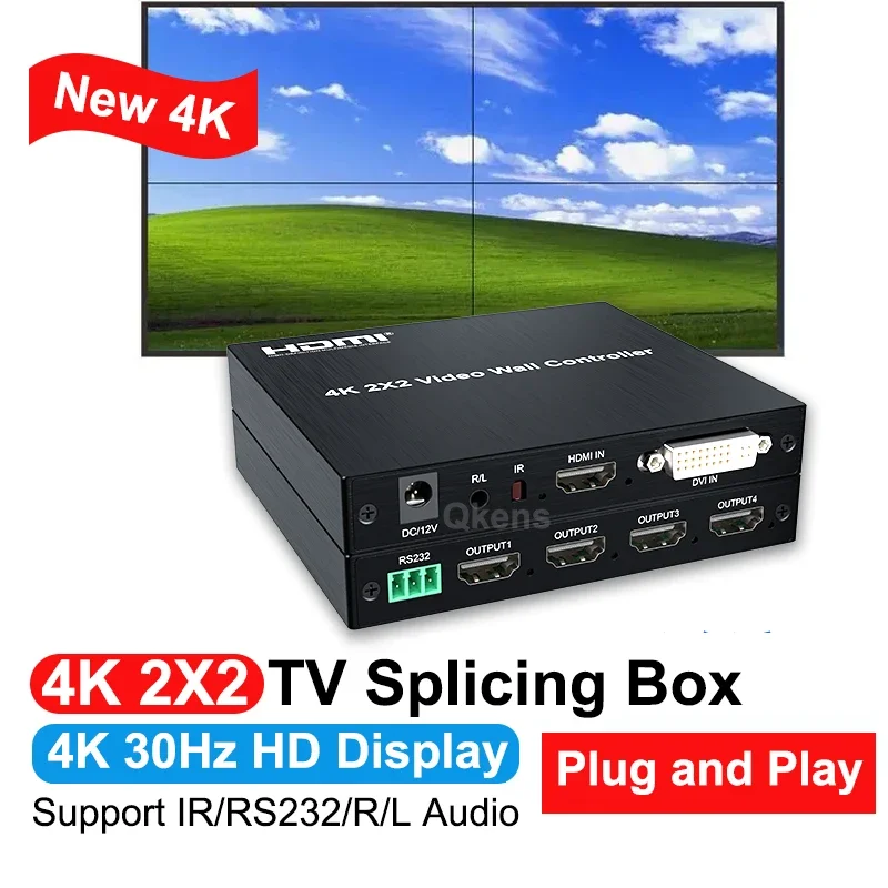 4K 2x2 HDMI TV Wall Controller - Home Cinema Screen ulasan dan harga