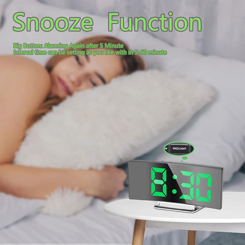 LED Digital Alarm Clock Curved - Home Cinema Screen ulasan dan harga